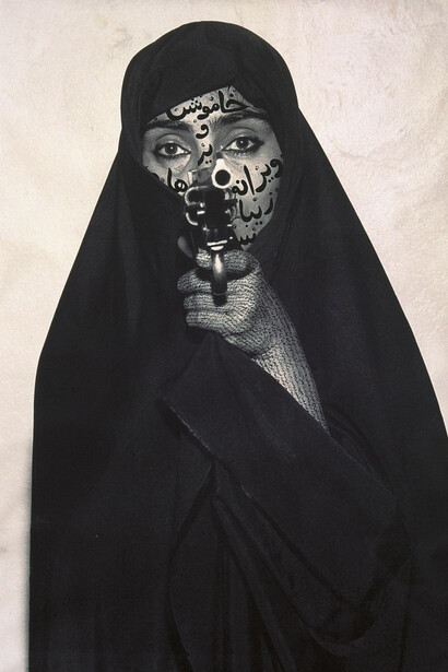 Shirin Neshat, Faceless, from Women of Allah Series, 1994, © Shirin Neshat / Courtesy Fondazione Sandretto Re Rebaudengo
