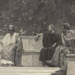 La Scuola di Platone, dipinto di Paul Buffet, (1904). Particolare