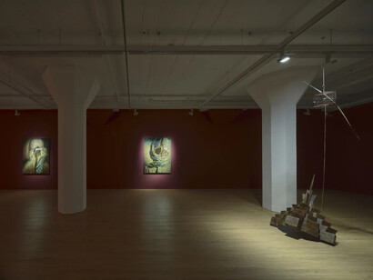 Huang Hankang, The sky remains as the bird departs, exhibition view. Courtesy of Arario Gallery