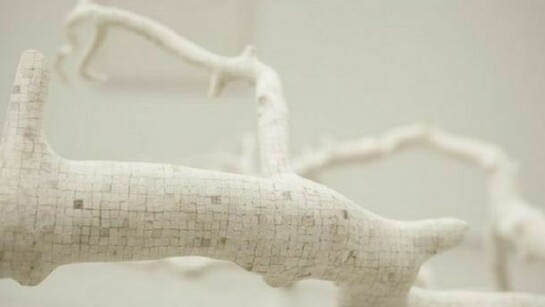 Axiom, 2012, detail matchsticks 6.5 x 41.5 x 17.5 in, 16 x 105 x 45 cm