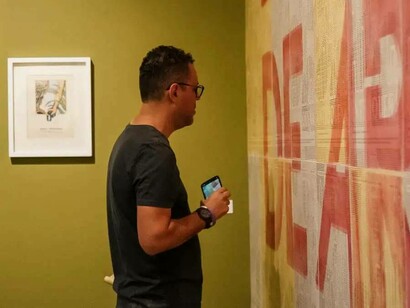 Uno de frijol cuatro de maíz, vista de exhibición. Cortesía del Museo de Antioquia