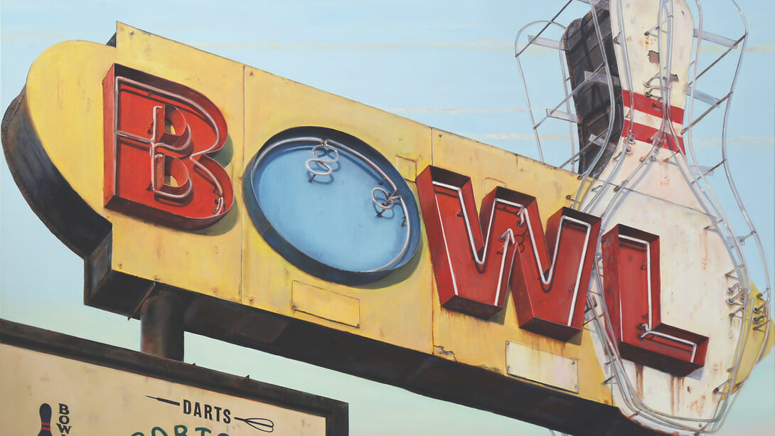 Terry Thompson, Sacto Bowl (detail), 2023. Oil on canvas, 24x36 in. Courtesy of Billis Williams