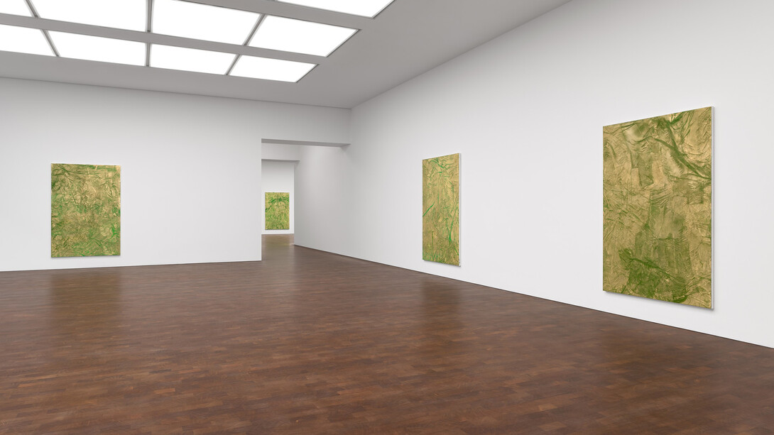 Rudolf Stingel, Vineyard paintings, exhibition view. Courtesy of Gagosian Gallery