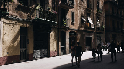 A typical view of one of Barcelona's inner alleys