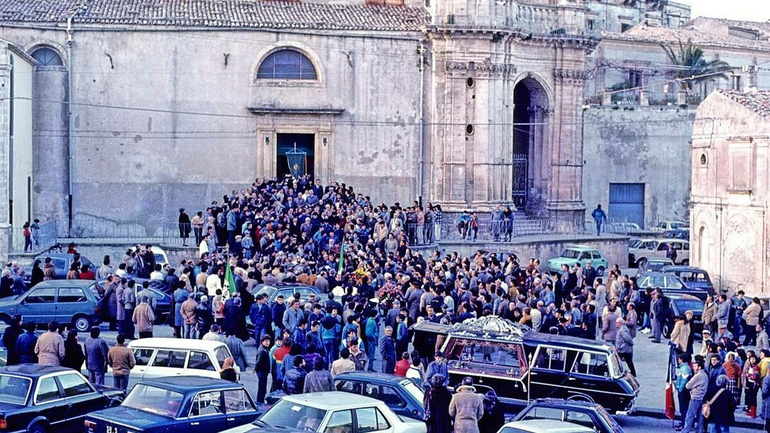 Funerali di Giuseppe Fava a Palazzolo Acriede, 1984