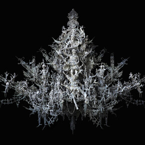 Kris Kuksi, Those Who From the Heavens Came, 2014, mixed media assemblage, 36 x 51 x 10 inches