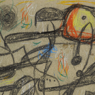 Joan Miró, Femme, oiseaux (detail), 1977. Courtesy of Opera Gallery