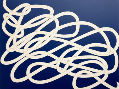 Luci Soni, Farrimond Friction (detail), 2023. 60 x 72 in., Acrylic on canvas. Courtesy of Voltz Clarke Gallery