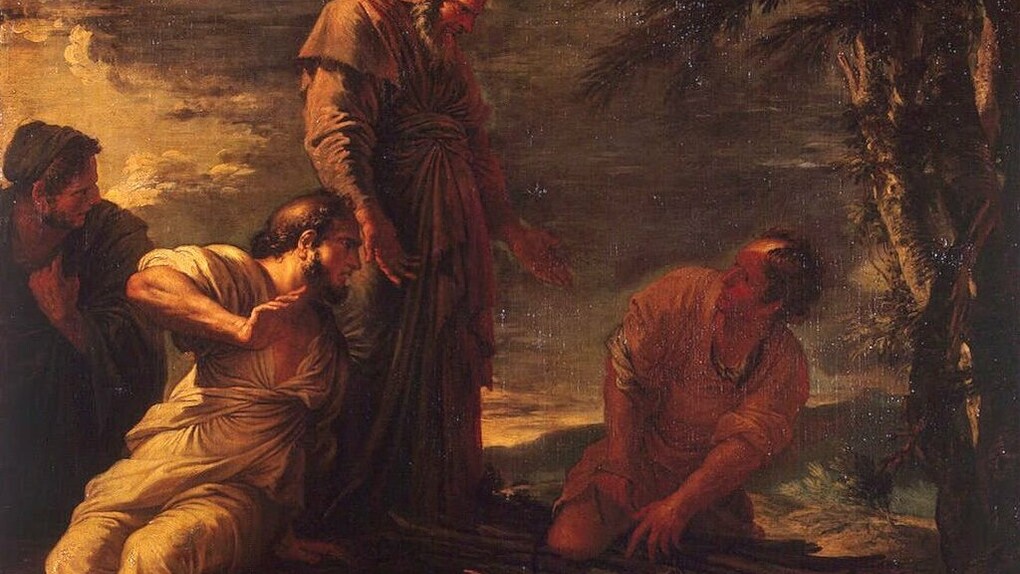 Protágoras (derecha) y Demócrito (centro) por Salvator Rosa (1615-1673)