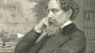 Portrait of the british novelist Charles Dickens