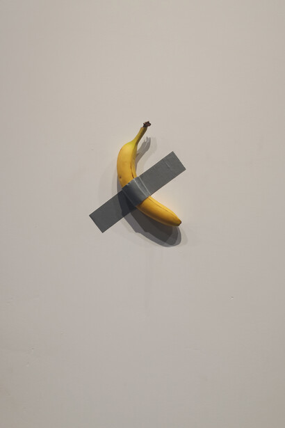 Maurizio Cattelan, Comedian, Wish You Were Here, exhibition at Sea World Culture and Arts Center in Shenzhen, China, ph. Daniel Gauss