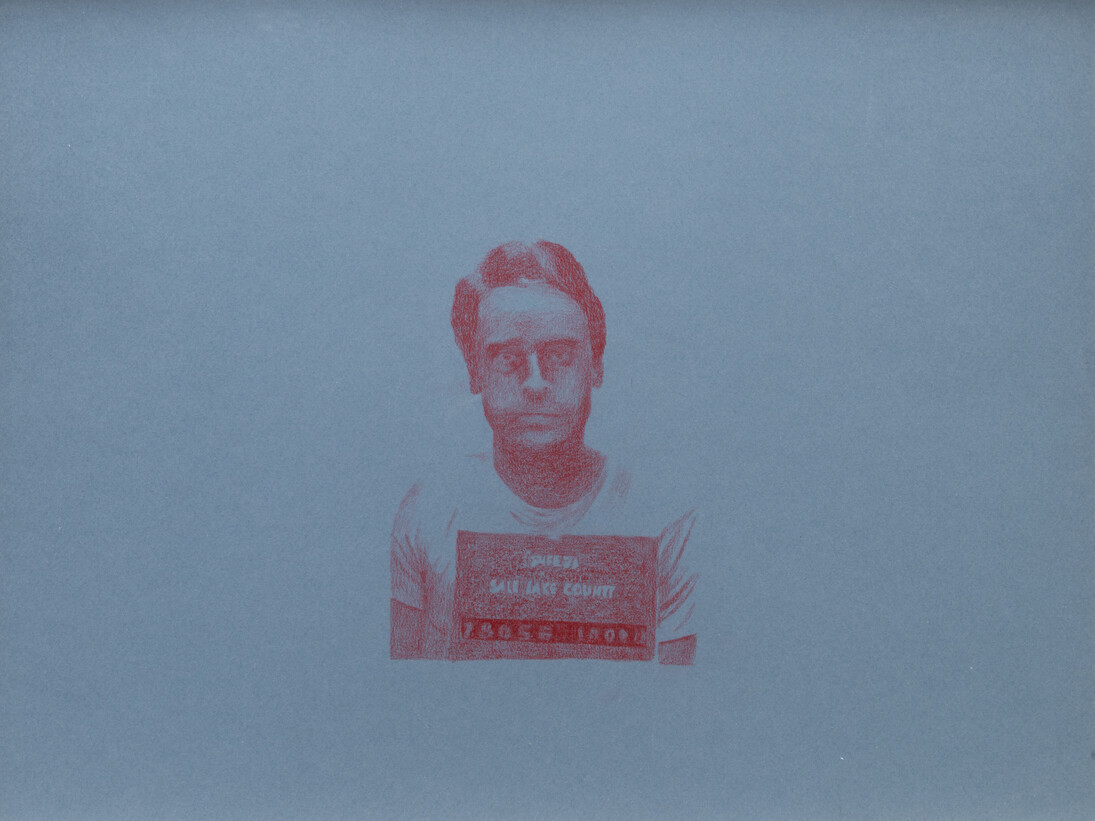 Marc Séguin, Ted Bundy Drawing Project no 3, 2014, Pencil on paper, 12x16 inches, 14x18 inches framed