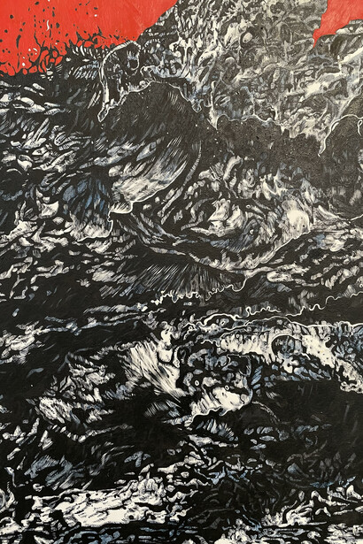Paul Vousden, The Burkean Horizontal Sublime (2018) acrylic on board panels © The artist/East Gallery 2021