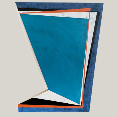 Richard Keen III, Form Singularity No. 251, 2021, Oil on shaped panel, 28h x 22w x 1 3/4d in. Courtesy of the artist and Anita Rogers Gallery