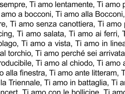 Close-un del manifesto “Ti amo” (versione per Lei)
