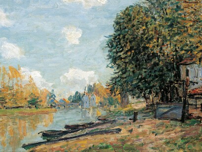 Alfred Sisley, Le rive del Loing a Moret, 1885. Collezione Albertina (privata), Vienna, Austria