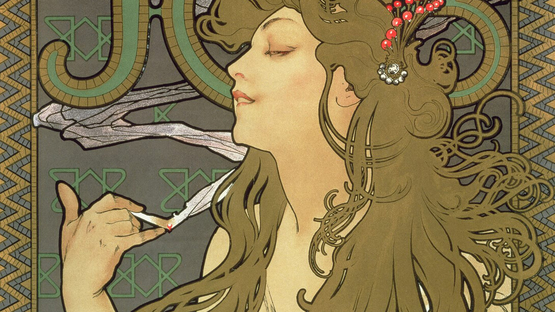 Alphonse Mucha, Job (detail), 1896. Courtesy of Nelson-Atkins Museum © 2025 Mucha Trust
