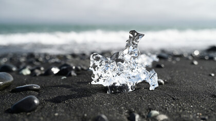 Diamond Beach in Iceland has black sand