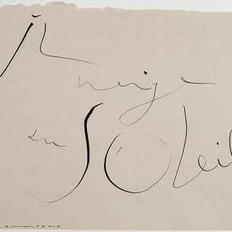 Pablo Picasso
«Il neige au soleil», Neva al sol
París, 10 de gener de 1934. Ploma i tinta xinesa sobre paper de dibuix verjurat. 26,8 × 32,8 cm. Musée national Picasso-Paris. Dació Pablo Picasso, 1979. MP1123 © RMN-Grand Palais (Musée national Picasso-Paris) / Thierry Le Mage. Musée national Picasso-Paris. © Successió Pablo Picasso, VEGAP, Madrid 2019