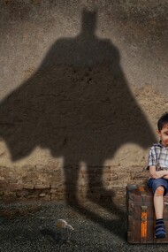 A boy whose superhero is within him in the shape of Batman