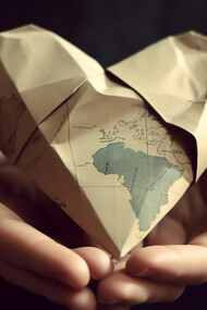 Encircling the globe with love, hands cradle a map in the shape of a heart, symbolizing a shared commitment to fostering global harmony