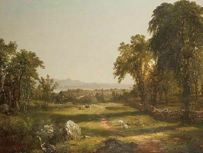 John Frederick Kensett (1816-1872), Path over the field, 1852, Oil on canvas, 30 x 45 inches