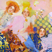 Lilas Blano, Shades of cherry, painting in exhibition. Courtesy of Gallery Schortgen