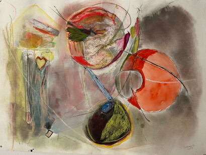Sumayyah Samaha, A Universe, 2019, mixed media on paper, 22x30 inches. Courtesy the artist and Leila Heller Gallery, NYC