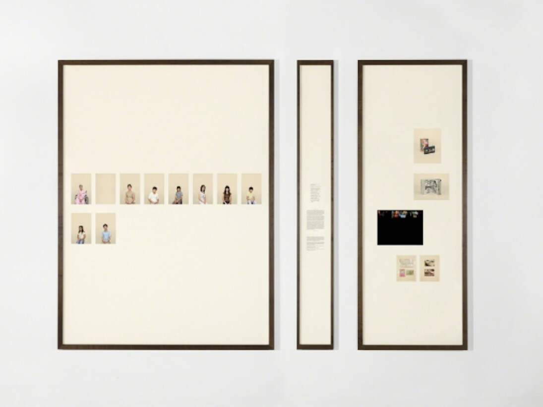 Taryn Simon, Chapter V, A Living Man Declared Dead and Other Chapters I-XVIII, 2011, Archival inkjet prints comprised of 3 components, 84 x 118 3/4 inches (213.4 x 301.6 cm) © Taryn Simon. Courtesy Gagosian.
