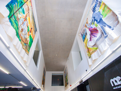 Keith Piper, Four Cartoons, 2016, installation view at New Art Exchange. A 70th anniversary commission for Arts Council England with Bluecoat and Iniva. Photo credit: Bartosz Kali.