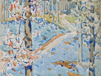 David Milne, Wooded road (detail), c. 1910-11. Courtesy of Mira Godard Gallery
