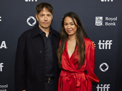 Sean Baker and Samantha Quan attend the premiere of Anora during the 2024 Toronto International Film Festival