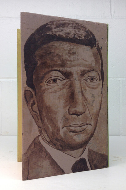 Martin McMurray, Days Lost to Jealousy (back), 2014, acrylic on wood, 10.75 x 6.5 x 3.5 inches