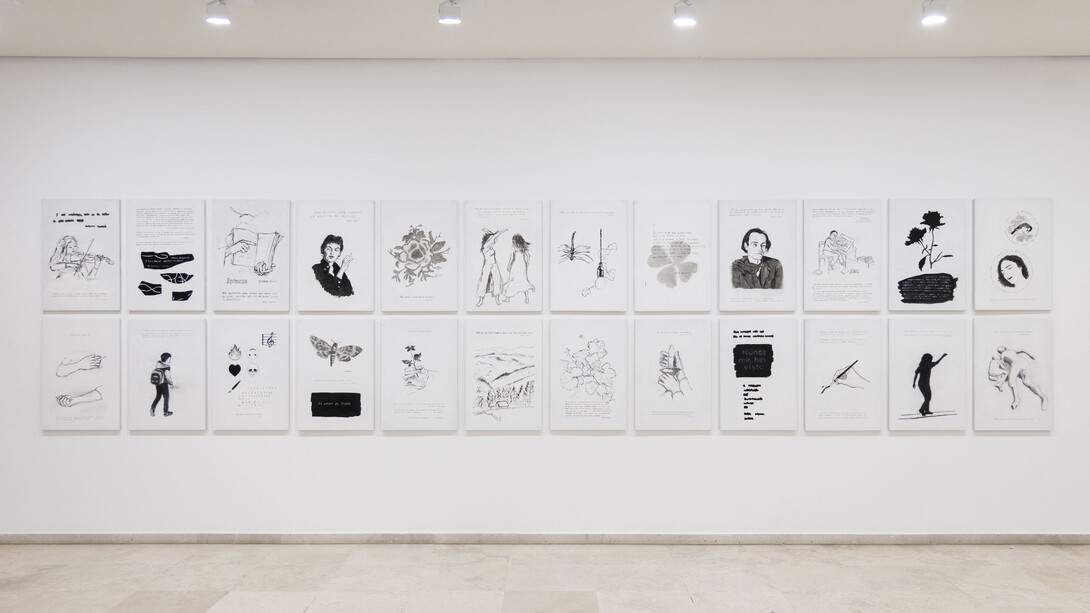 Xisco Mensua, Estudios, diarios y colecciones, vista de exhibición. Cortesía del Museo Patio Herreriano