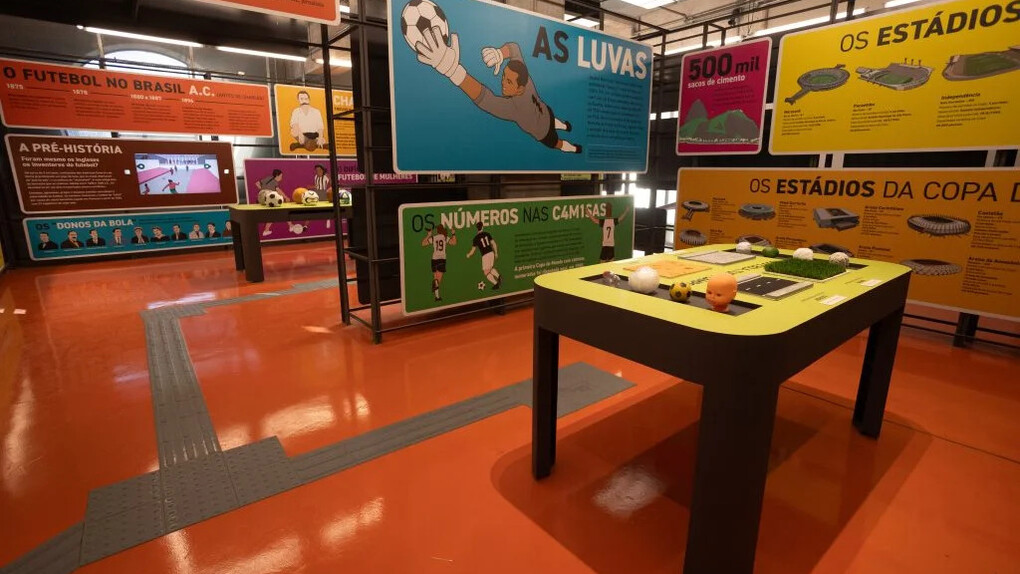 Exposición permanente del Museo del Fútbol, vista de la exhibición. Cortesía del Museo del Fútbol