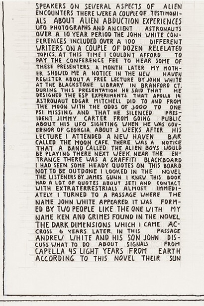 Untitled, (Is This a Warning?), detail lower left panel, 2014, Ink on paper, 18X24 in. each panel.