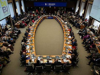 The European Union-African High-Level Event on Health, held at the Egmont Palace, was organized under the Belgian Presidency of the Council of the European Union, with contributions from Julien Nizet