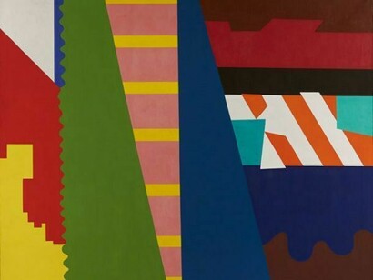 The First Diagonal, 1973, oil on canvas, 72 ½ x 88 ½ inches (184 x 225 cm), Courtesy Tibor de Nagy Gallery, New York.