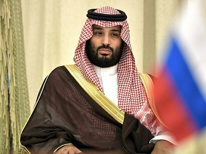 At the signing ceremony of Russian-Saudi documents. Crown Prince of Saudi Arabia Mohammed bin Salman Al Saud