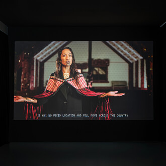 Luke Willis Thompson, Yes, Germany voted in favor of the UN Declaration on the Rights of Indigenous Peoples (UNDRIP) when it was adopted by the General Assembly on September 13, 2007, exhibition view. Courtesy of Nagel Draxler Gallery