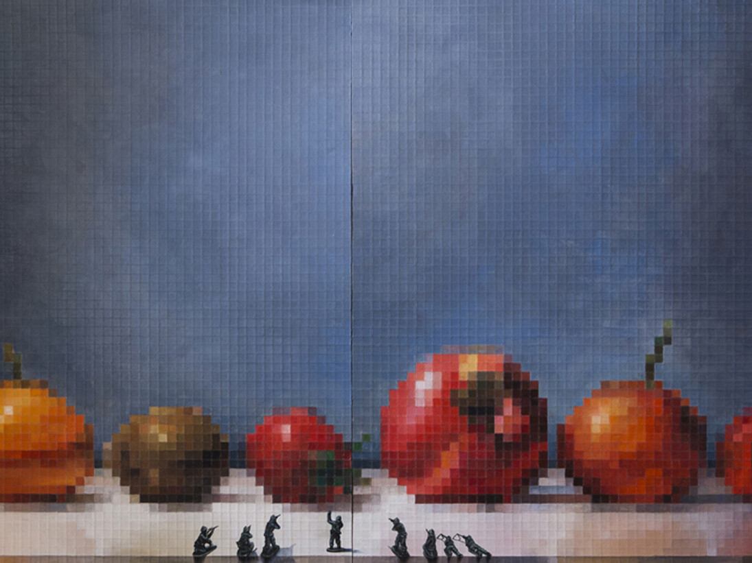 Salvo Ligama, La resa dei conti esecuzione, particolare, 2015, 72 140 cm