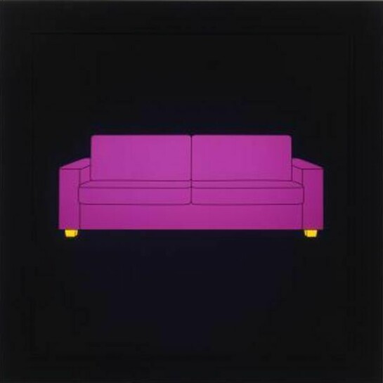 Michael Craig-Martin, Sofa, 2013, From a series of 6 LED lightboxes, Edition of 15, Courtesy the artist and Alan Cristea Gallery