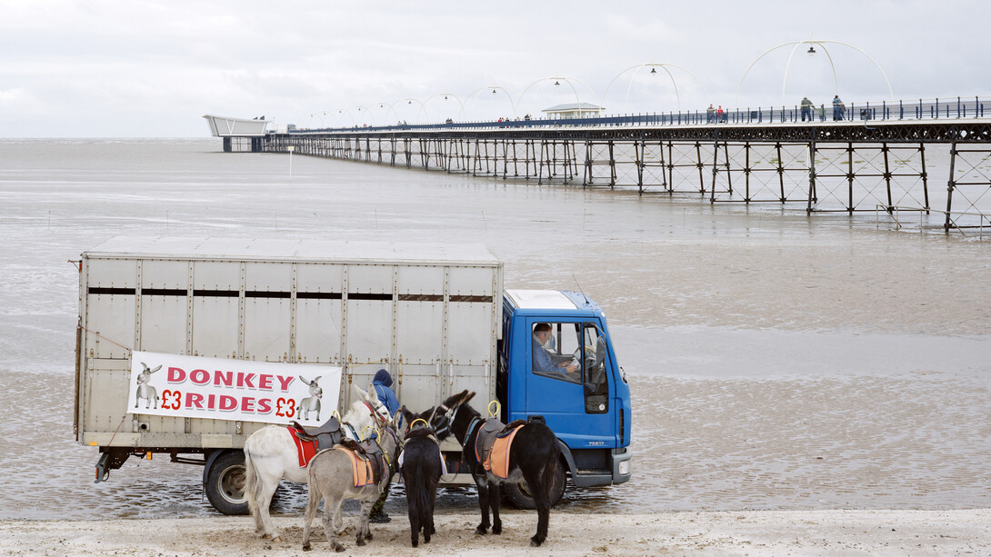 Southport Pier, Merseyside, August 2011. From Pierdom © Simon Roberts, Courtesy of Flowers Gallery
 