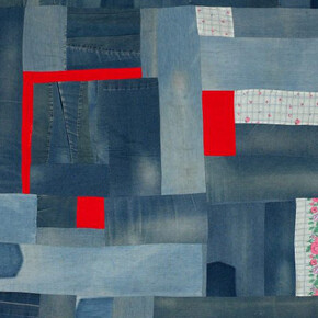 Work-clothes quilt
c. 2002

Mary Lee Bendolph

Denim and cotton

99 1/2 x 88 in.

Museum purchase, and gift of the Souls Grown Deep Foundation from the William S. Arnett Collection, 2017.171, © Mary Lee Bendolph/Artists Rights Society (ARS), New York, Photograph by Stephen Pitkin/Pitkin Studio/Art Resource, NY