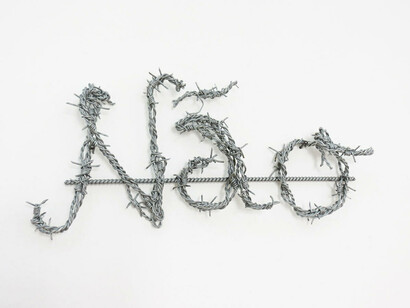 Yazid Oulab, NÃO (NO), 2010. Steel. 300 x 4 x 4 cm