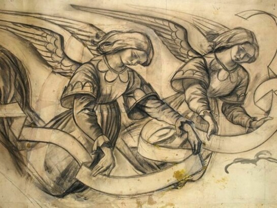 Alan Sorrell, 90 Study of Angels for St Peter’s Church, Bexhill-on-Sea, 1951, Courtesy of the Trustees of Sir John Soane's Museum