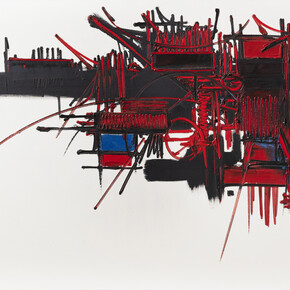 Lines in motion, artwork in exhibition. Courtesy of Opera Gallery