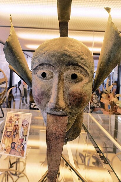 Máscara da vergonha no Museu Medieval do Crime em Rothenburg