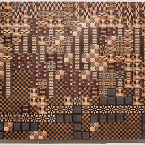 Ato Ribeiro, Madan Sara, 2023, Repurposed wood, HDPE, wood glue, 48” x 72” x 1.25”. Courtesy of Lisa Sette Gallery