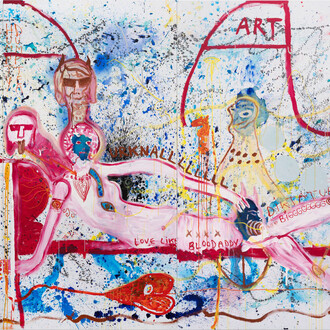 Jonathan Meese, Dies ist "kampf um mutterz" = kampf um kunst! (detail), 2025. Courtesy of Tim Van Laere Gallery
